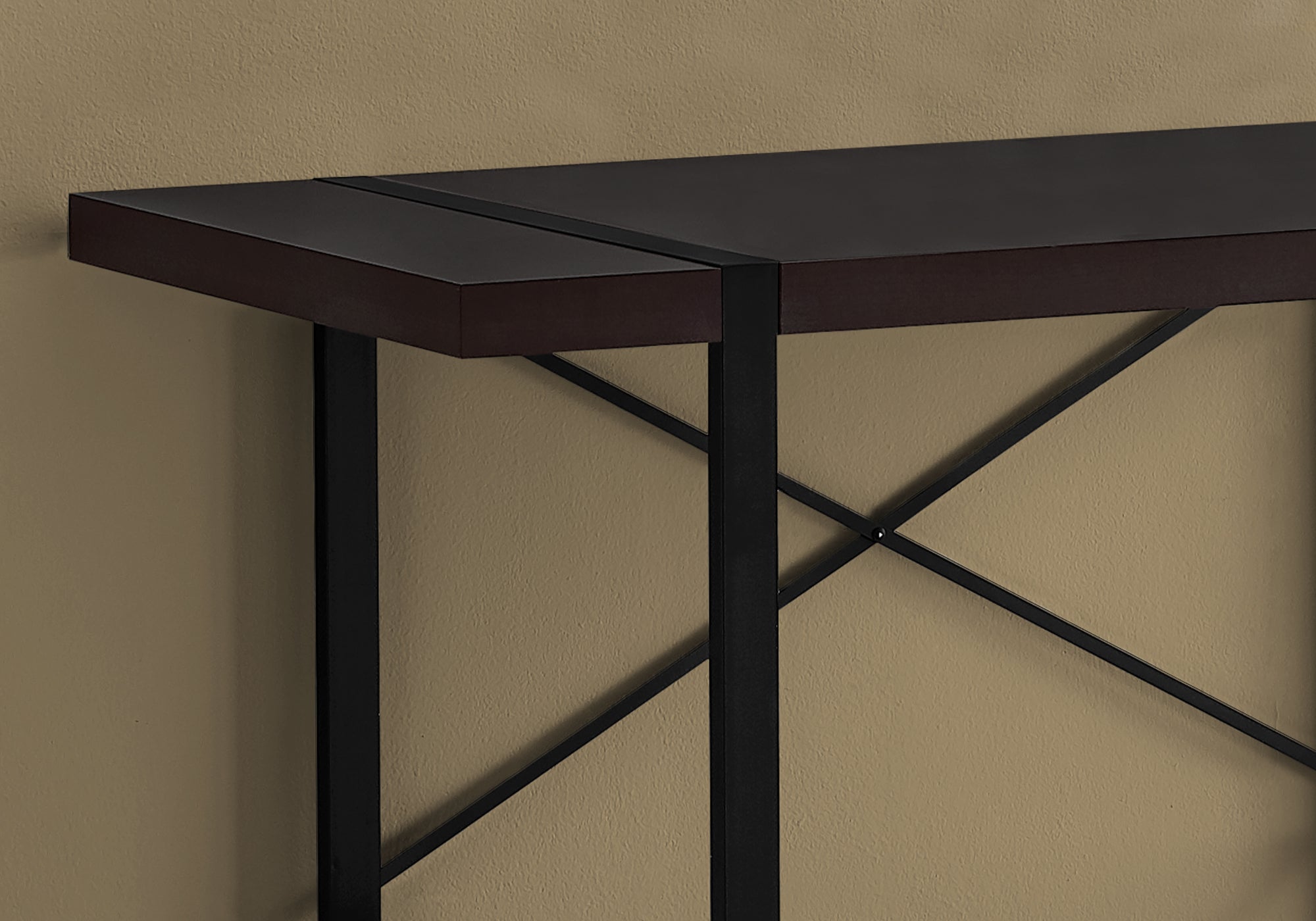 BUREAU D'ORDINATEUR - 48"L / ESPRESSO / METAL NOIR
