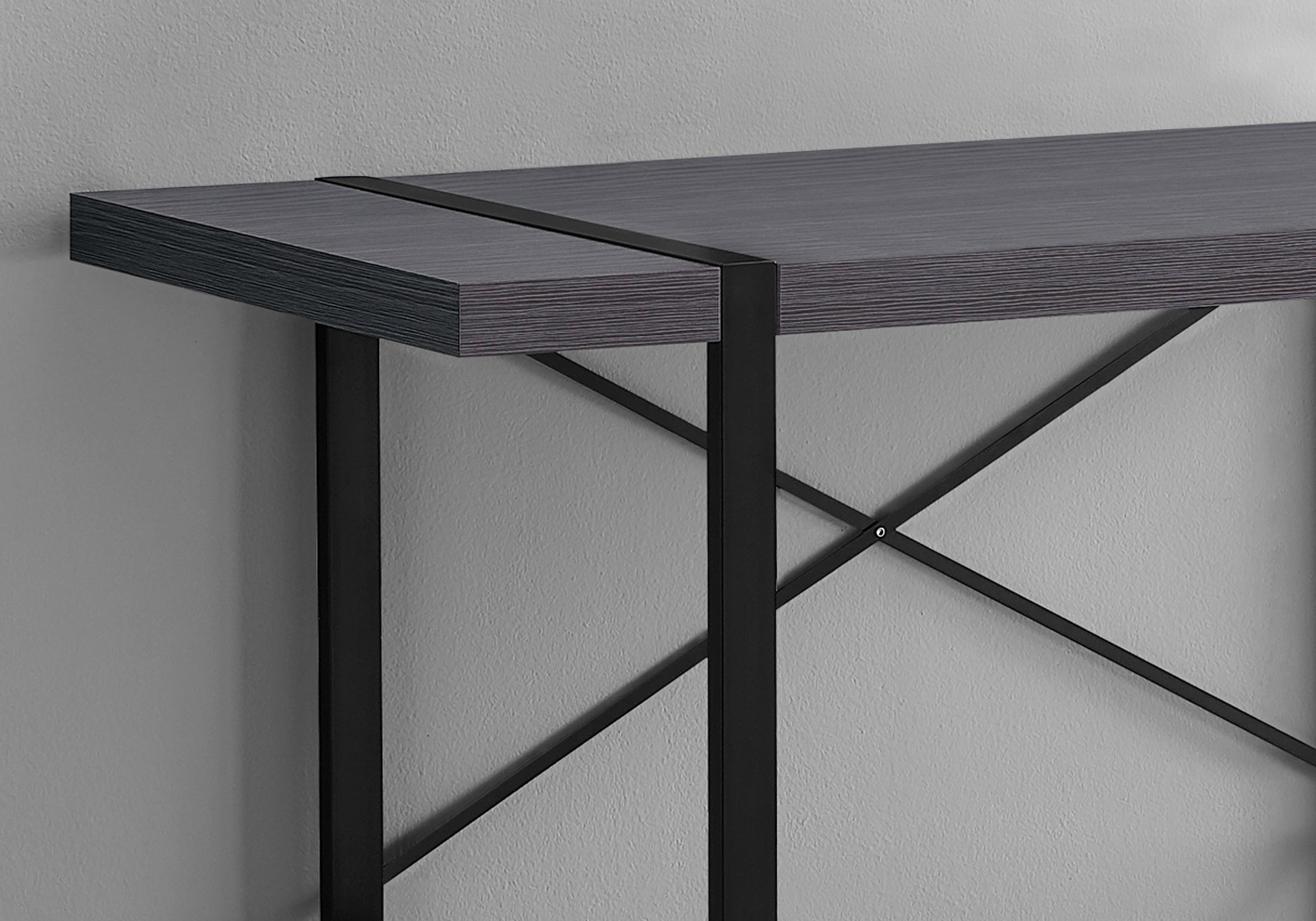 BUREAU D'ORDINATEUR - 48"L / GRIS / METAL NOIR