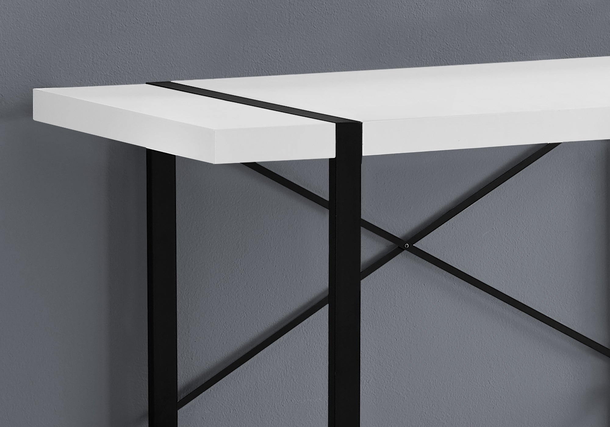BUREAU D'ORDINATEUR - 48"L / BLANC / METAL NOIR