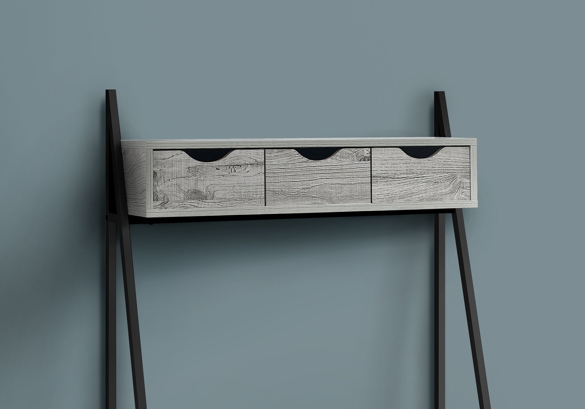BUREAU D'ORDINATEUR - 32"L / GRIS / METAL NOIR