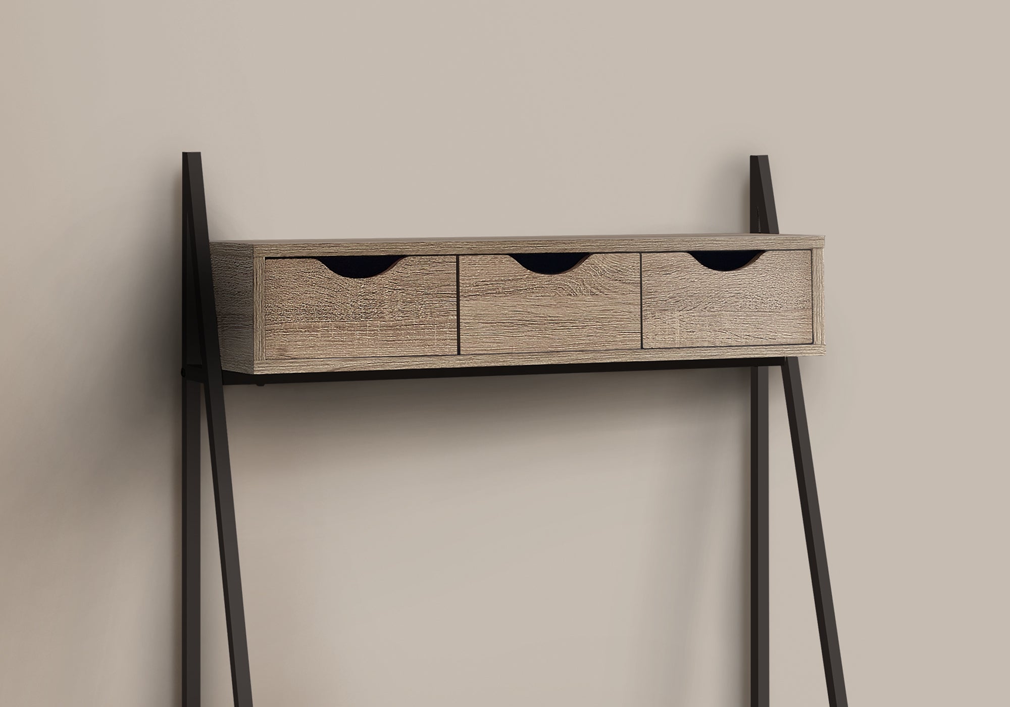 BUREAU D'ORDINATEUR - 32"L / TAUPE FONCE / METAL NOIR