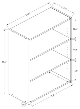 BIBLIOTHEQUE - 36"H / CERISE AVEC 3 TABLETTES 