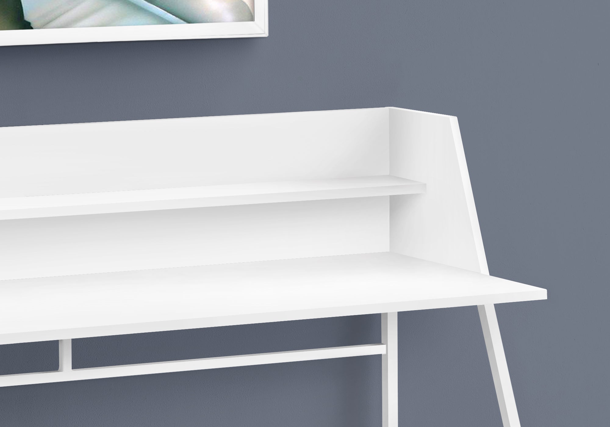 BUREAU D'ORDINATEUR - 48"L / BLANC / MÉTAL BLANC