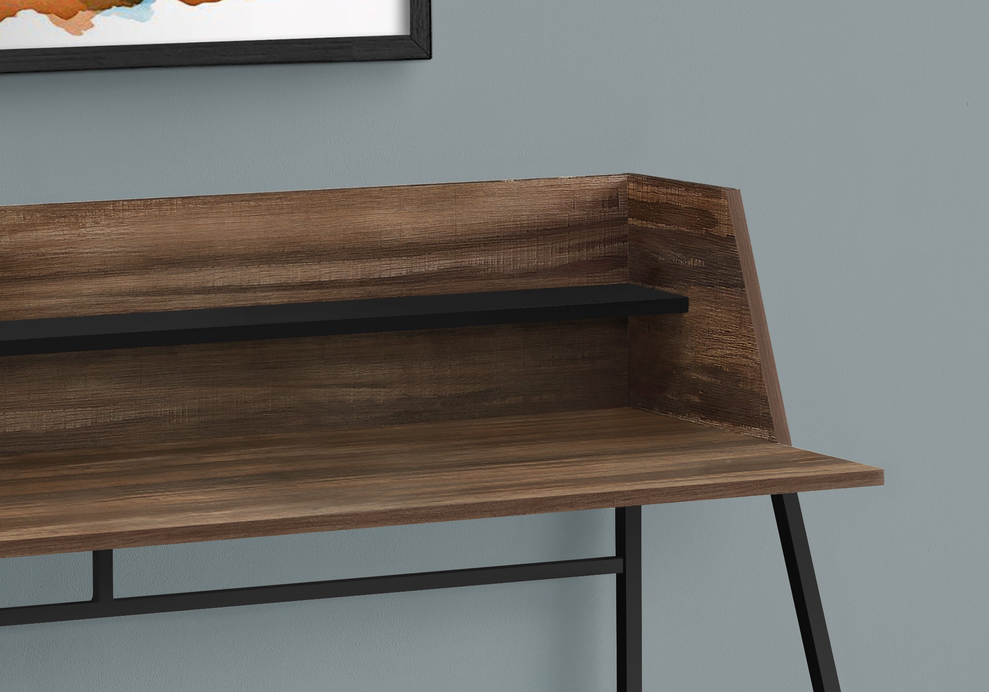 BUREAU D'ORDINATEUR - 48"L / BOIS DE RÉCUPÉRATION BRUN / MÉTAL NOIR