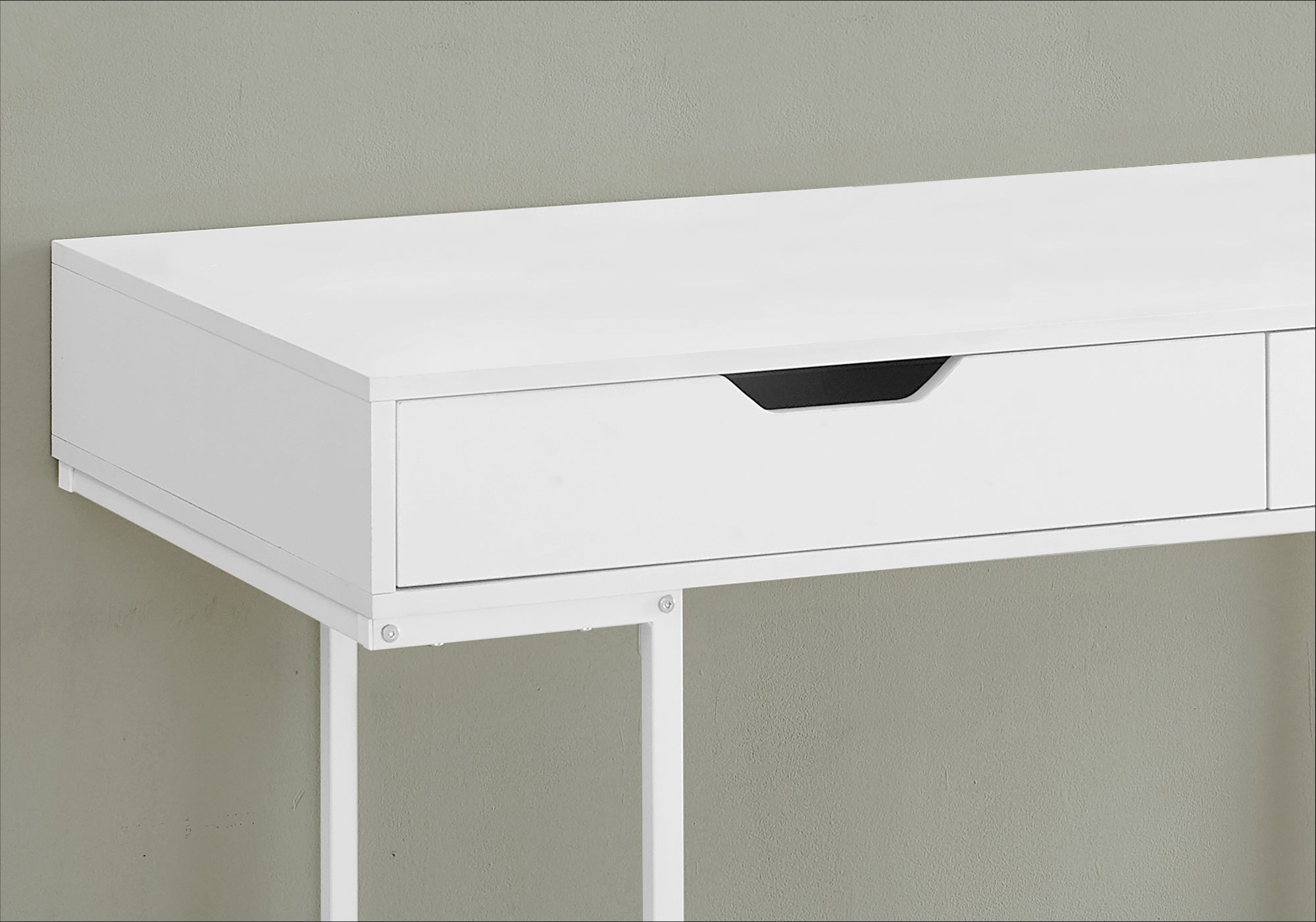 BUREAU D'ORDINATEUR - 48"L / BLANC / MÉTAL BLANC