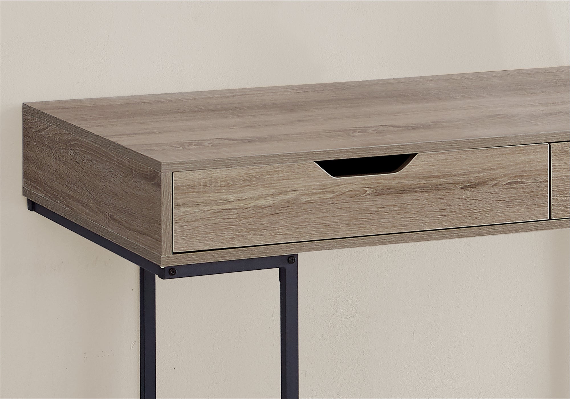 BUREAU D'ORDINATEUR - 48"L / TAUPE FONCE / METAL NOIR