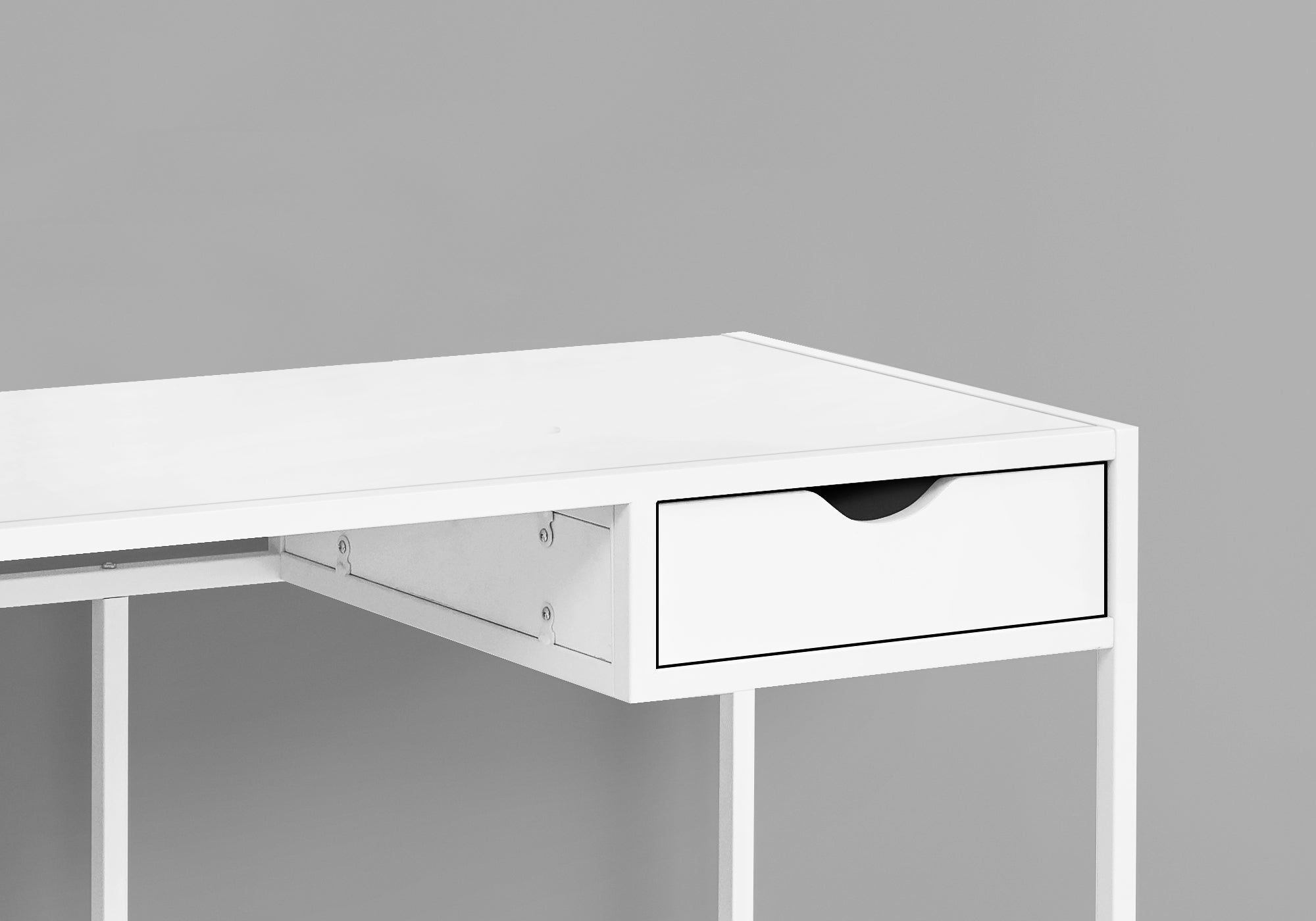 BUREAU D'ORDINATEUR - 42"L / BLANC / MÉTAL BLANC