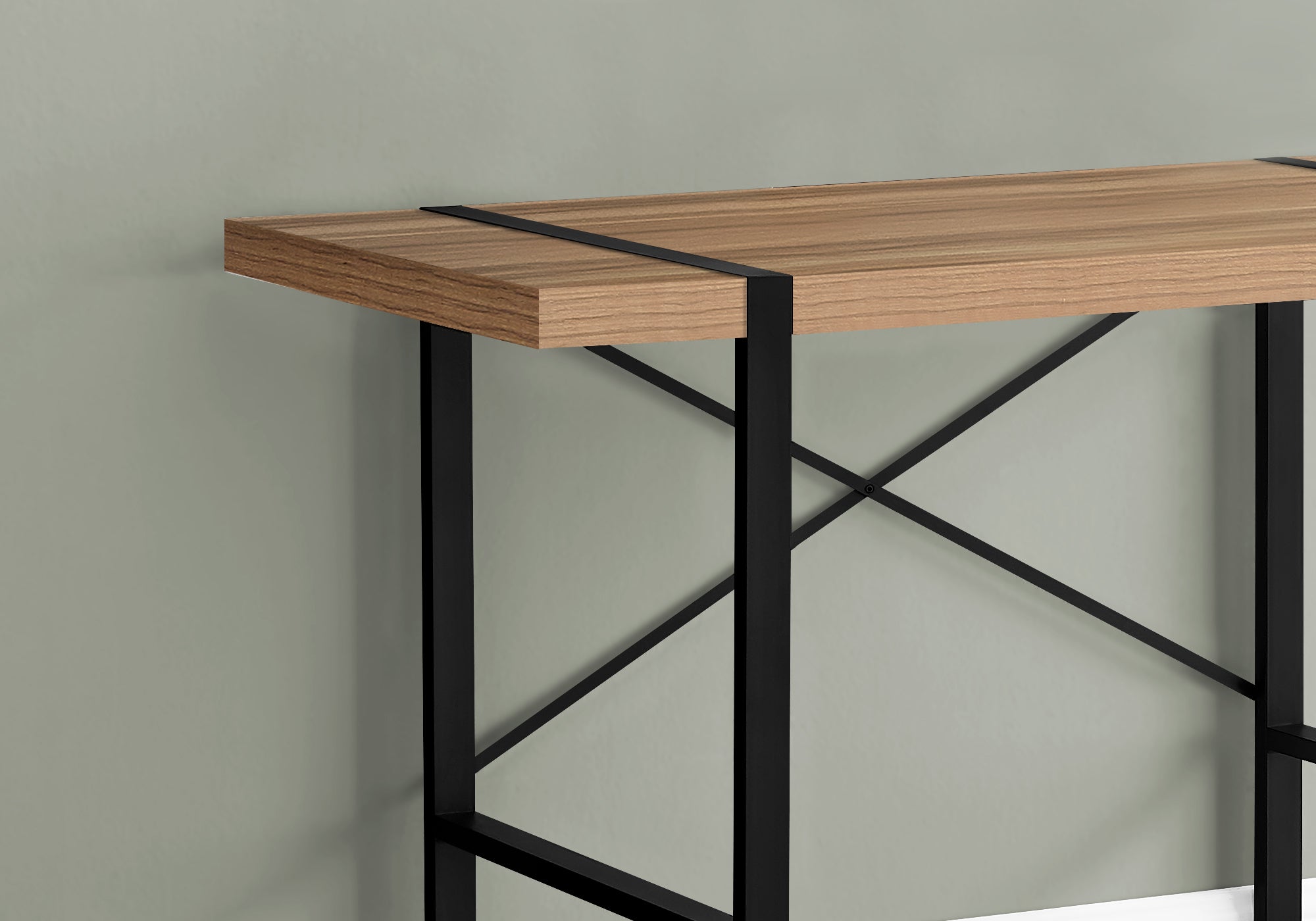 BUREAU D'ORDINATEUR - 48"L / BOIS DE RÉCUPÉRATION LÉGER / MÉTAL NOIR