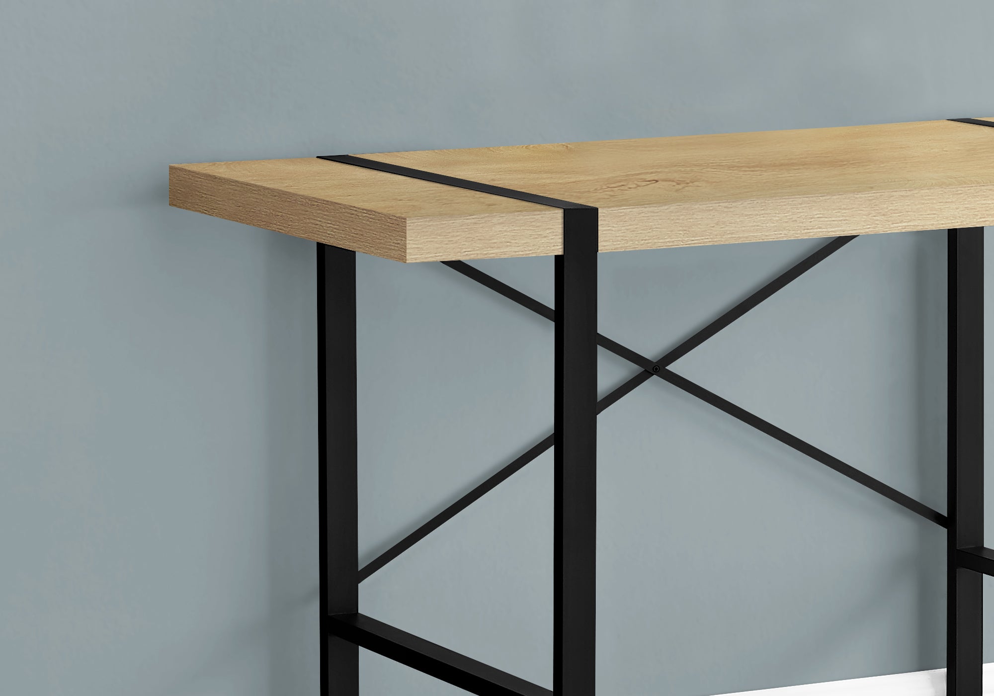 BUREAU D'ORDINATEUR - 48"L / NATUREL / METAL NOIR