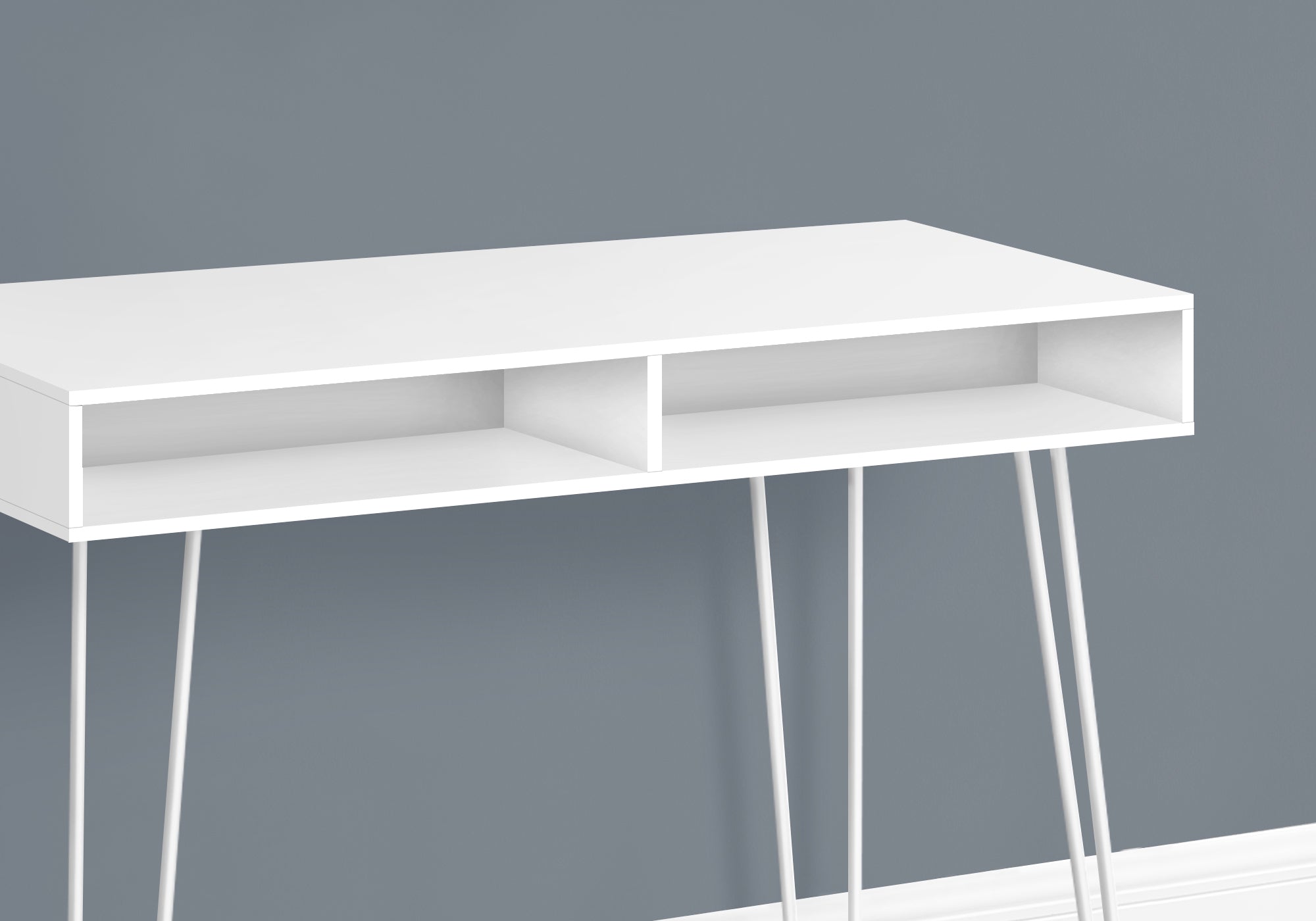 BUREAU D'ORDINATEUR - 40"L / BLANC / MÉTAL BLANC
