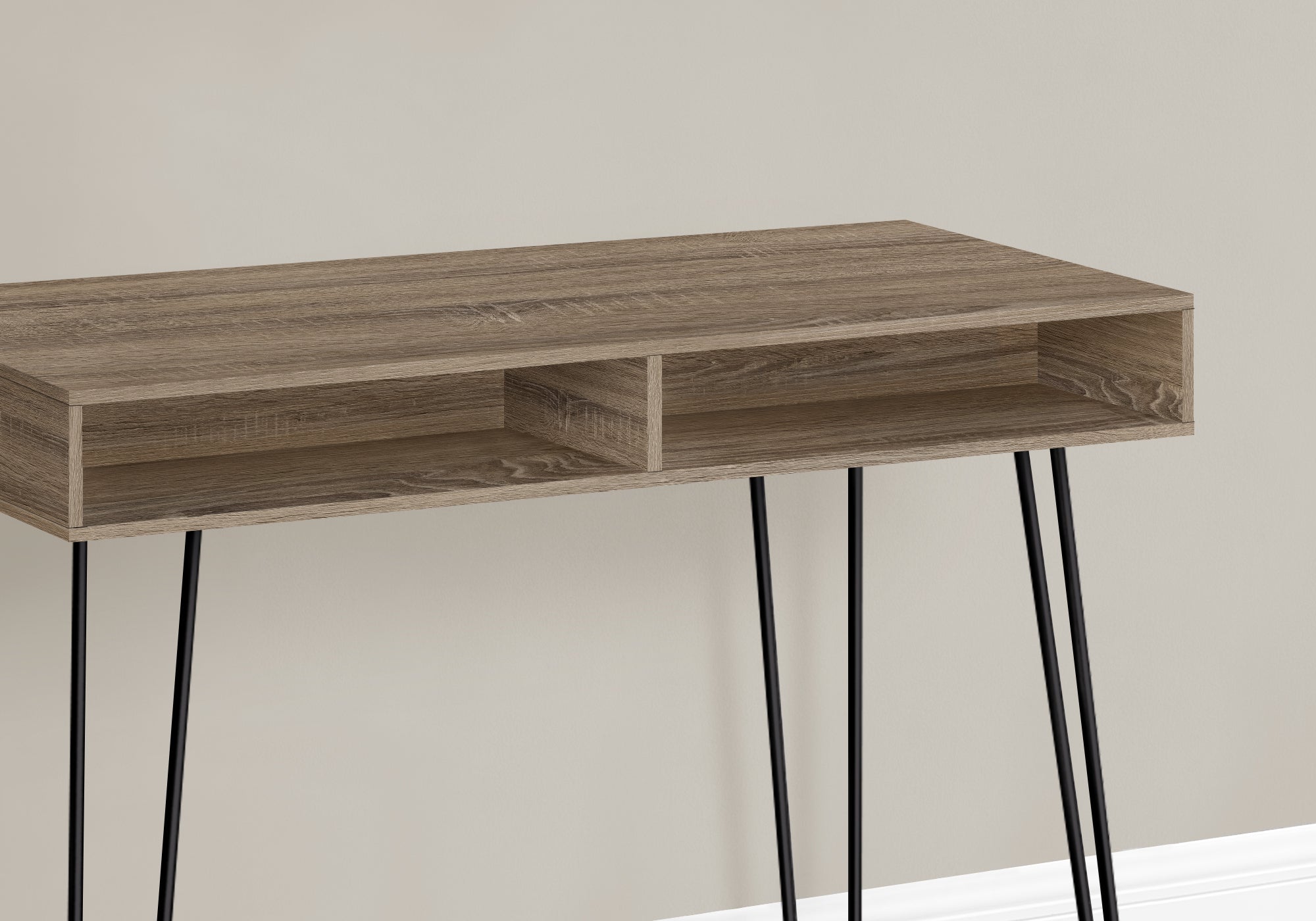 BUREAU D'ORDINATEUR - 40"L / TAUPE FONCE / METAL NOIR 