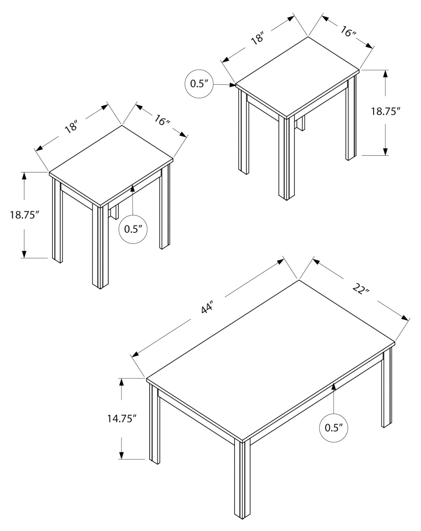 SET DE TABLE - SET 3PCS / ESPRESSO