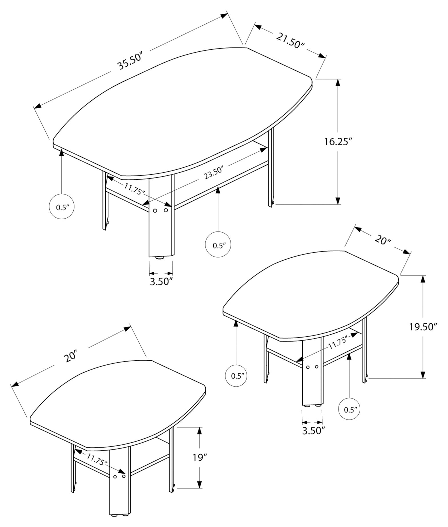 SET DE TABLE - SET 3PCS / ESPRESSO