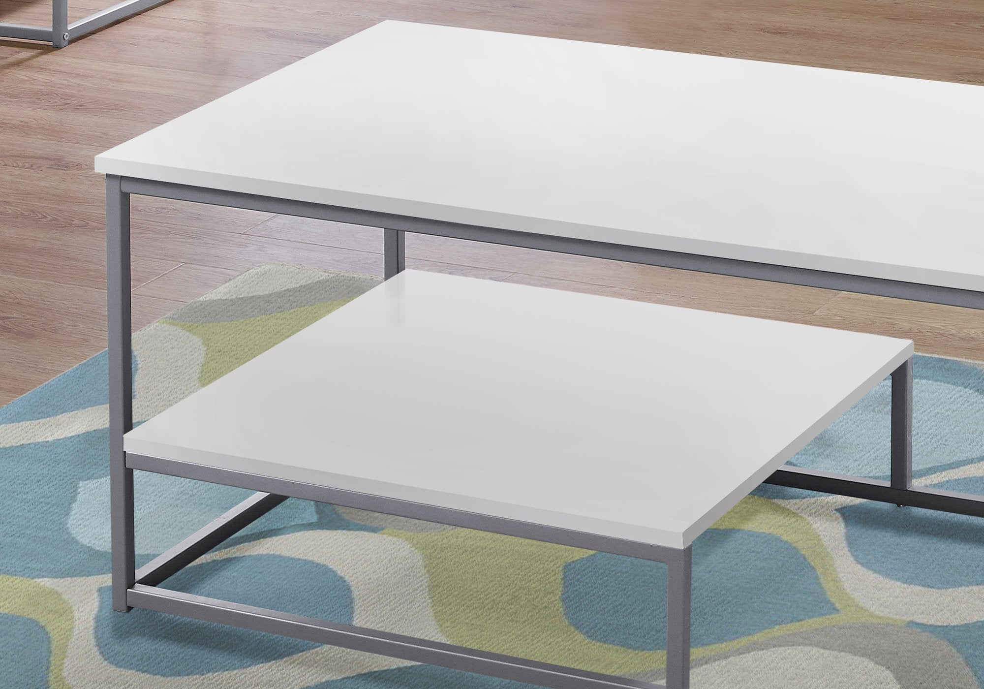 SET DE TABLE - 3PCS / BLANC / METAL ARGENT