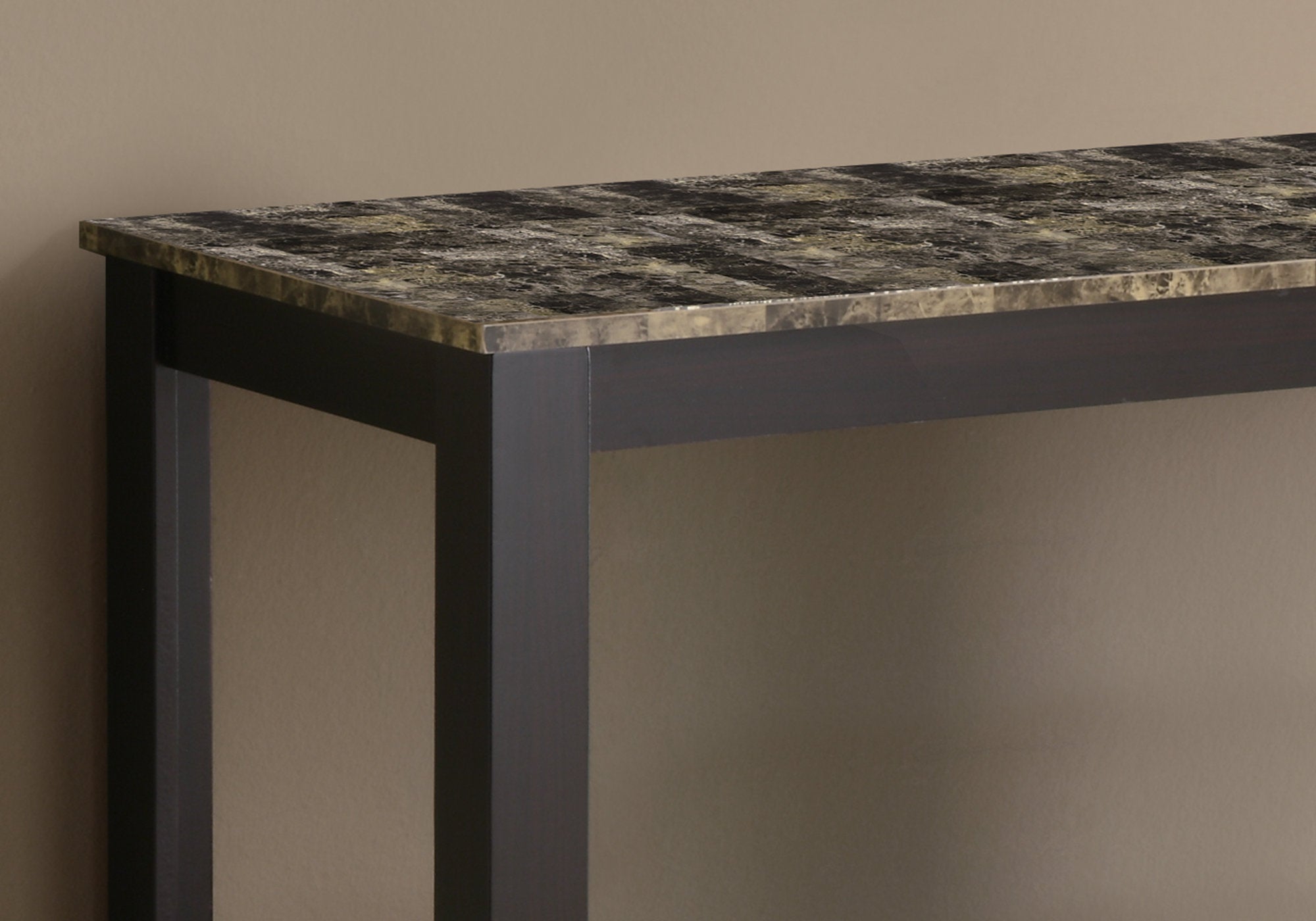 TABLE D'APPOINT - 44"L / DESSUS MARBRE ESPRESSO