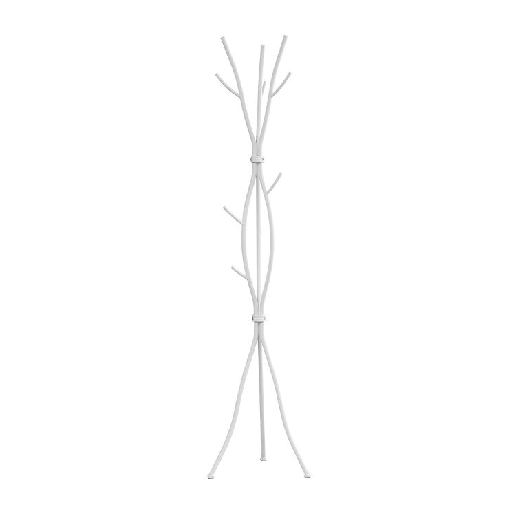 PORTE MANTEAU - 74"H / METAL BLANC