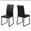 CHAISE DE SALLE A MANGER - 2PCS / 38"H / SIMILI-CUIR NOIR / NOIR 