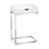 TABLE D'APPOINT - METAL CHROME / BLANC BRILLANT AVEC UN TIROIR 