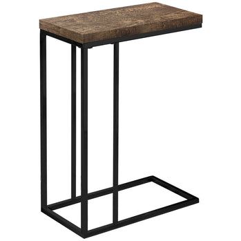 TABLE D'APPOINT - SIMILI BOIS BRUN / MÉTAL NOIR 