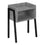 TABLE D'APPOINT - 23"H / ASPECT PIERRE GRIS / METAL NOIR 