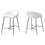 TABOURET DE BAR - 2PCS / BLANC / BASE CHROME / HAUTEUR COMPTOIR