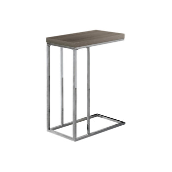 TABLE D'APPOINT - TAUPE FONCÉ AVEC MÉTAL CHROMÉ 