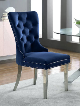 Chaise en velours bleu : ensemble de 2 pièces à Montréal Québec