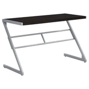 BUREAU D'ORDINATEUR - 48"L / ESPRESSO / METAL ARGENT