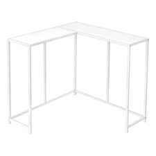 TABLE D'APPOINT - 36"L / BLANC / CONSOLE DE COIN BLANCHE