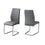 CHAISE DE SALLE A MANGER - 2PCS / 39"H / SIMILI-CUIR GRIS / CHROME 