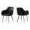 CHAISE DE SALLE A MANGER - 2PCS / 33"H / SIMILI-CUIR NOIR / NOIR