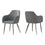 CHAISE DE SALLE A MANGER - 2PCS / 33"H / SIMILI-CUIR GRIS / CHROME