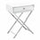 TABLE D'APPOINT - 24"H / BLANC BRILLANT / METAL CHROME