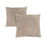 COUSSIN - 18"X 18" / BEIGE STYLE CÔTELÉ ULTRA DOUX / 2PCS