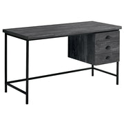 BUREAU D'ORDINATEUR - 55"L / BOIS RÉCUPÉRÉ NOIR / MÉTAL NOIR
