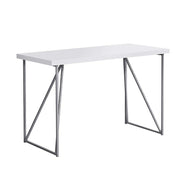BUREAU D'ORDINATEUR - 48"L / BLANC / METAL ARGENT