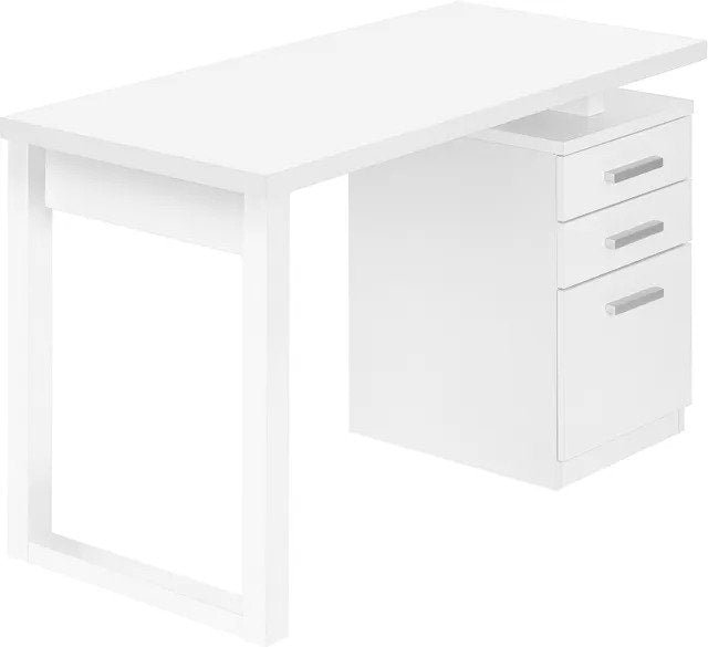BUREAU D'ORDINATEUR - 48"L / BLANC ORIENTATION GAUCHE OU DROITE