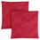 COUSSIN - 18"X 18" / VELOURS PLUME ROUGE / 2PCS 