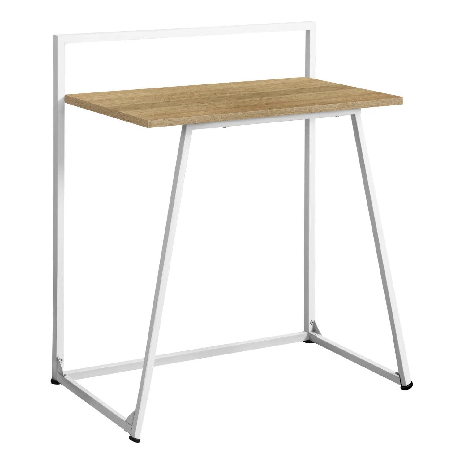 BUREAU D'ORDINATEUR - 30"L / NATUREL JUVÉNILE / MÉTAL BLANC