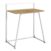 BUREAU D'ORDINATEUR - 30"L / NATUREL JUVÉNILE / MÉTAL BLANC