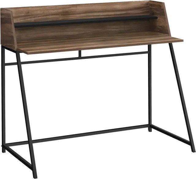 BUREAU D'ORDINATEUR - 48"L / BOIS DE RÉCUPÉRATION BRUN / MÉTAL NOIR