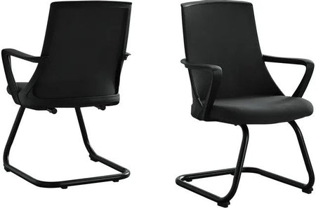 CHAISE DE BUREAU - 2PCS / INVITÉ MESH NOIR MI-DOSSIER 