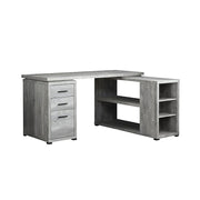 BUREAU D'ORDINATEUR - BOIS DE RÉCUPÉRATION GRIS COIN G/D