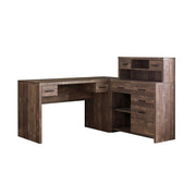 BUREAU D'ORDINATEUR - BOIS DE RÉCUPÉRATION BRUN COIN G/D FAÇADE