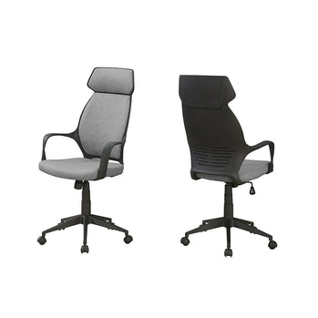 CHAISE DE BUREAU - MICROFIBRE GRIS / DOSSIER HAUT EXECUTIVE