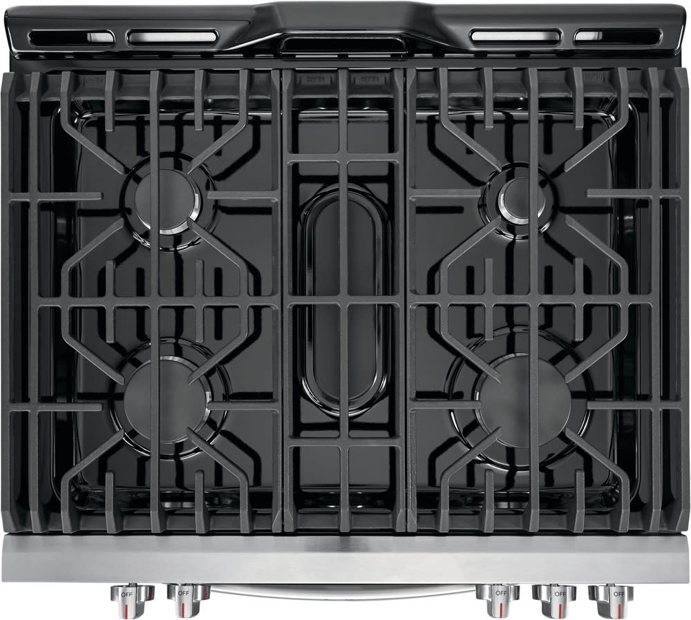 Cuisinière Au Gaz 5 Brûleurs / Four À Convection Et Friture Air De 5,6 Pi³ En Acier Inoxydable Frigidaire Gallery ( FGGH3047VF )