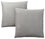 COUSSIN - 18"X 18" / MOTIF GRIS PALE / 2PCS 