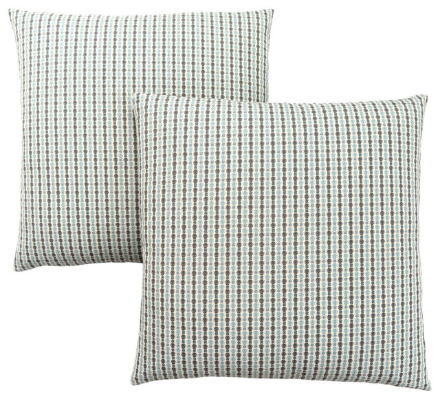 COUSSIN - 18"X 18" / BLEU CLAIR / POIS ABSTRAIT GRIS / 2PCS