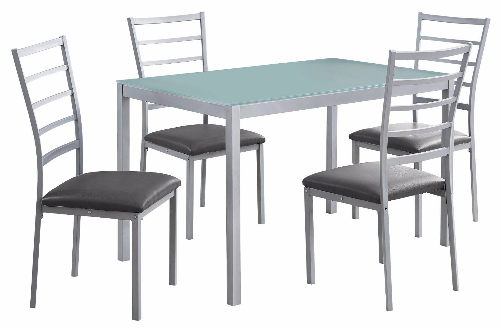 ENSEMBLE A DÎNER - ENSEMBLE 5PCS / ARGENT / VERRE TREMPÉ GIVRÉ