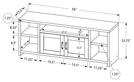 MEUBLE TV - 60"L / FAUX BOIS PIN D'OR